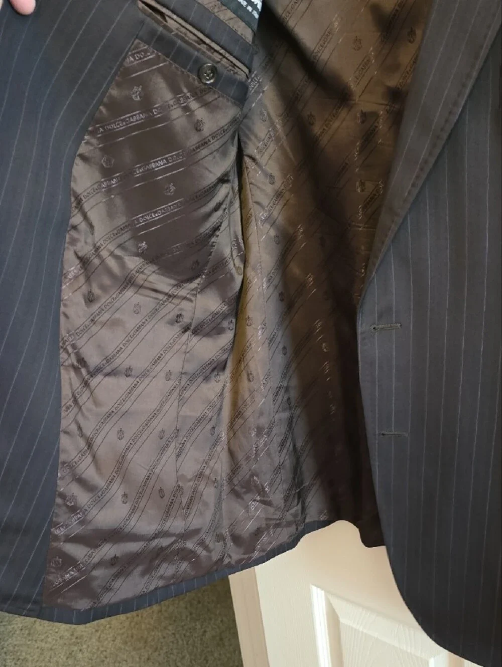 Dolce‎ & Gabbana Black Pinstripe Suit Jacket